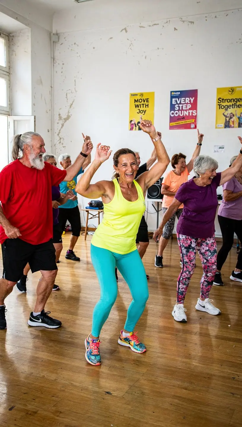 Active seniors enjoying cultural dance traditions together.