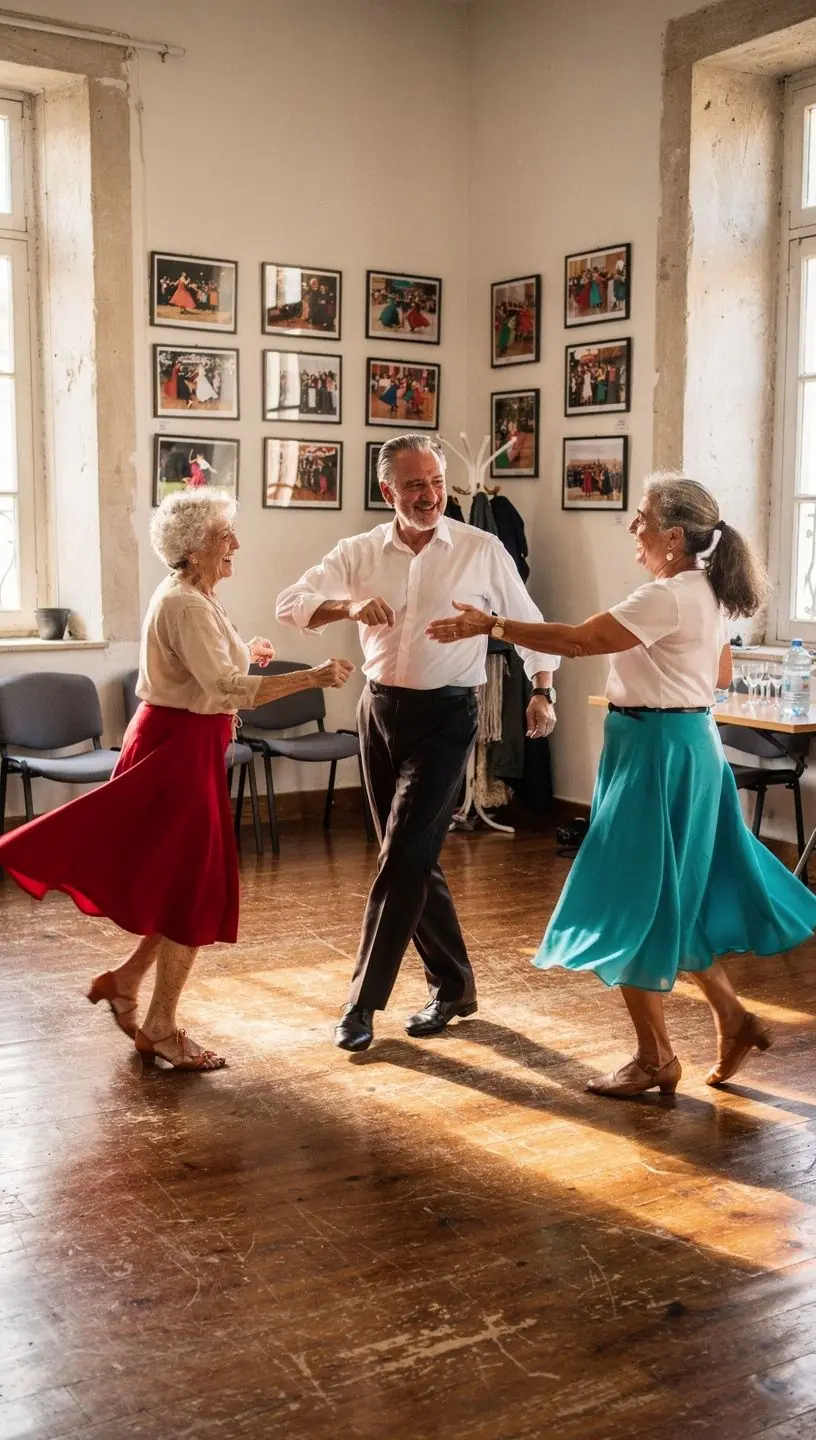 Individuals with limited mobility enjoying adaptive dance techniques.